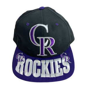 VTG Colorado Rockies sports Specialties Plain Logo Spell Out Snapback Cap Purple
